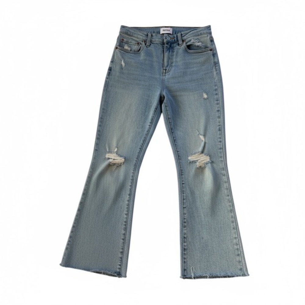 Pistola High Rise Distressed Cropped Flare Jeans